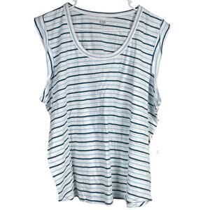 a.n.a. a New Approach Tank Top Women's Size XXLT Tall Striped Blue White NEW